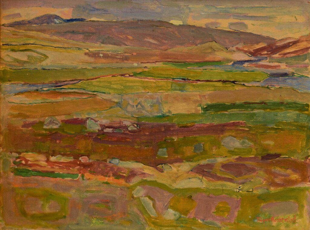 Trygve Haakenstad oljemaleri - Fra Gudbrandsdalen (trolig Vågå)