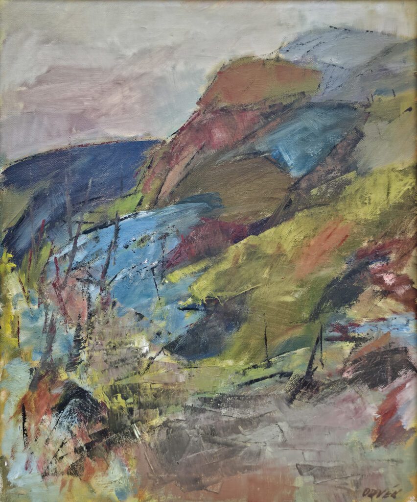 Abstrakt landskapsmaleri av Frank Odvèn