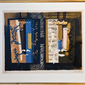 Innrammet John Piper litografi Foliate Heads 2 fra 1953, profesjonelt innrammet med syrefritt passepartout