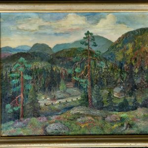 Bakside. Oljemaleri av hans hansen kolb.